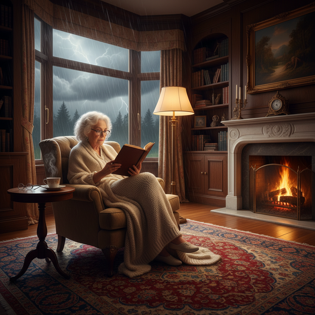 Family supporting an aging parent at home